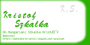 kristof szkalka business card